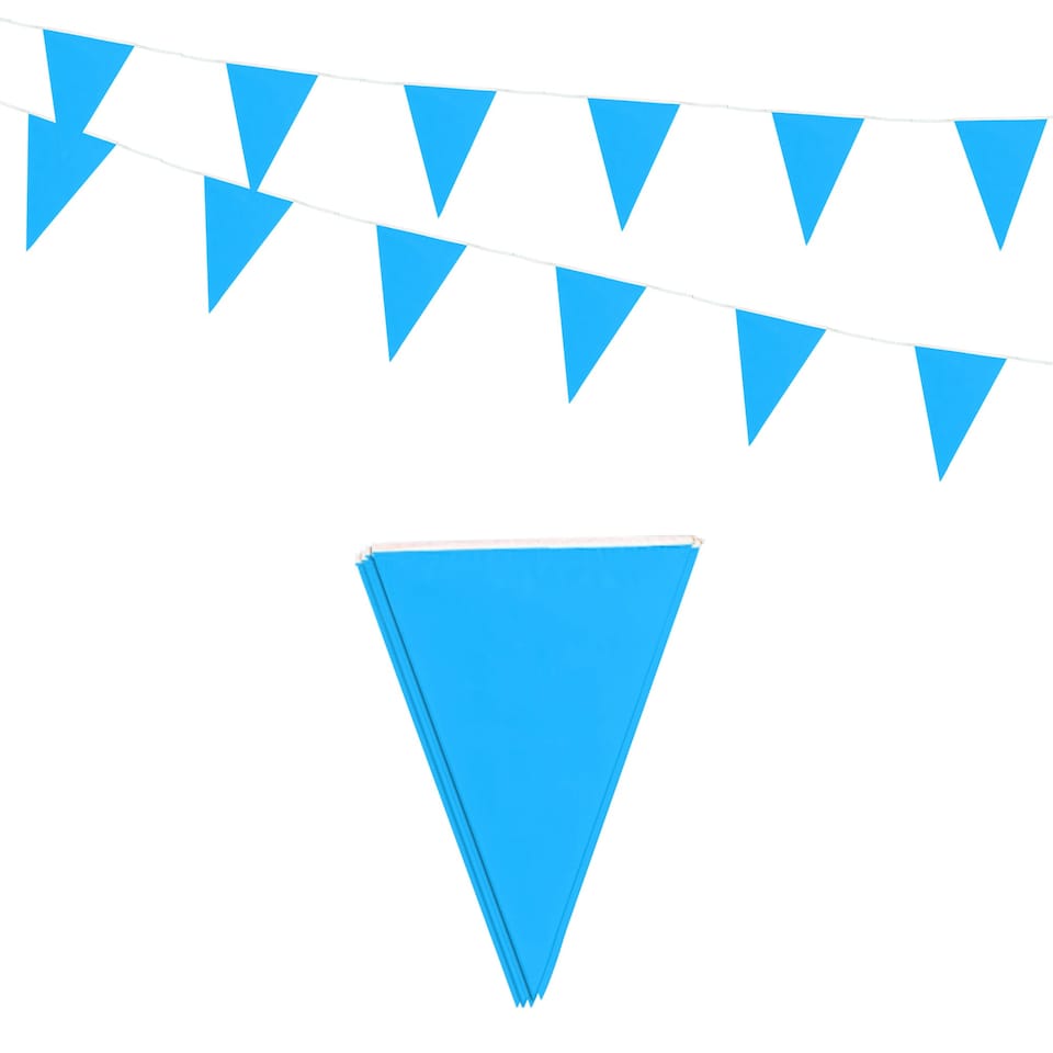 image 1 of Pale Blue Colour Party Bunting 10m with 20 Pennants