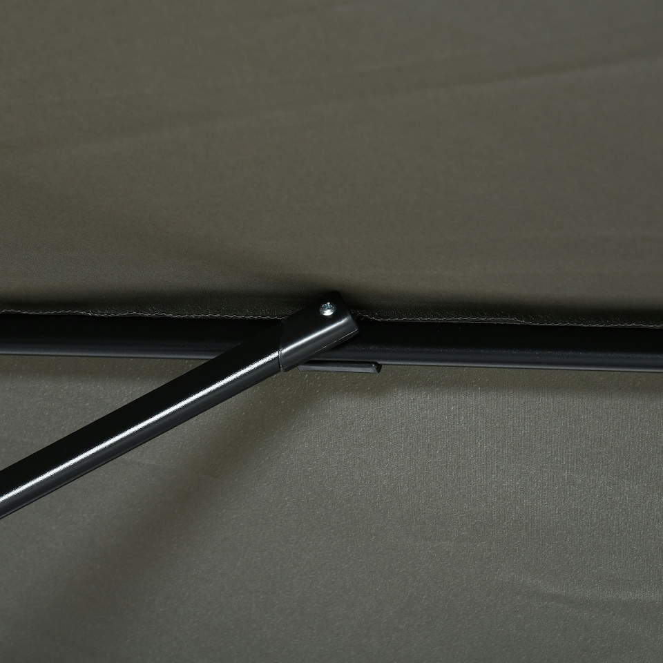 image 1 of Outsunny Square Cantilever Roma Parasol, 360-Degree Rotation, Grey