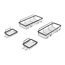 Living and Home 4Pcs No-Drill Shower Caddy Set with Wall Stickers