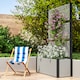 image 8 of Outsunny Garden Planter Box with Trellis, Rattan Raised Bed, Mixed-grey