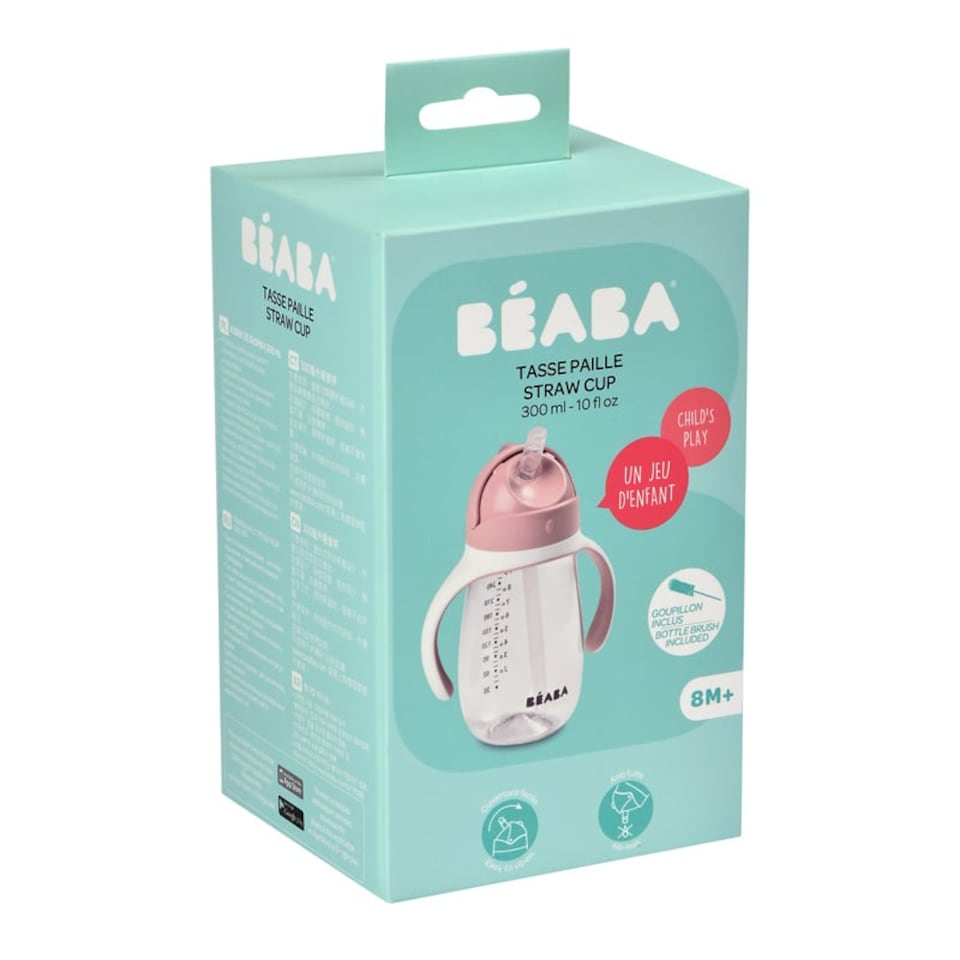 image 1 of Béaba Tritan Straw Cup Pink 300ml