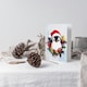 image 3 of Cute Baby Penguin With Santa Hat in Holly Wreath Blank For Him Or Her Art Christmas Card