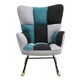 image 2 of Living and Home Tufted Upholstered Rocking Chair - Grey, Blue & Black