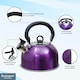 image 3 of Buckingham Camping Whistling Kettle Met Purple Colour Coated Stainless Steel with Heat Resistant Phenolic Handle 2.5 L