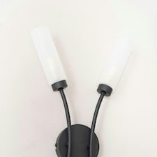 ValueLights Maya Pair - 2 Way Curved Matt Black Wall Light Fitting for