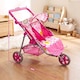 image 4 of BiBi Doll 3 Wheeler Twin Dolls Pink Pushchair Toy with Canopy & Basket For Up To 20" Dolls