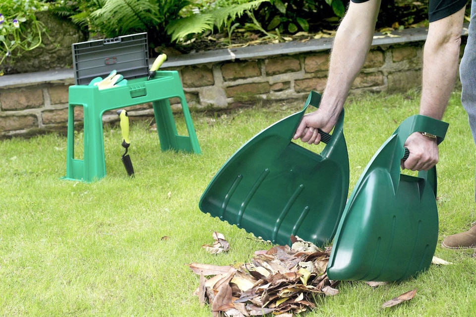 image 1 of Garden Leaf Grabber Scoops  Large Heavy Duty Green Debris Scoops With Handles | Green | Green | 1