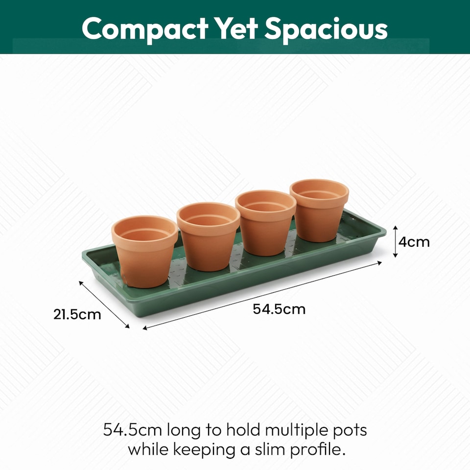 image 1 of 55cm Windowsill Plant Tray Plastic Drip Tray for Indoor Outdoor Plant Pots Pack of 9