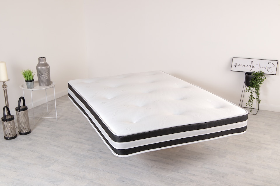 image 1 of 3D Quilted Tuft Mattress - 20cm Deep, Soft Comfort, Airflow Border | Black | European Small Single