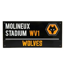 Wolverhampton Wanderers FC Street Sign Plaque - Black/White/Yellow - One Size