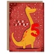 image 1 of Spiky Yellow Red Dinosaur Cartoon Cute 5th 5 Year Old Child Kids Birthday Card