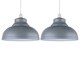 image 1 of Set of 2 Dome - Grey Easy Fit Metal Pendant Shades Grey