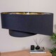 image 2 of ValueLights Trekan Fabric Textured Black Drum Ceiling Pendant Shade and LED Bulb