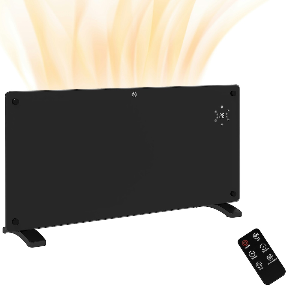 image 1 of HOMCOM 2000W Electric Space Heater Radiator Wifi Smart App 24Hr 7 Day Timer