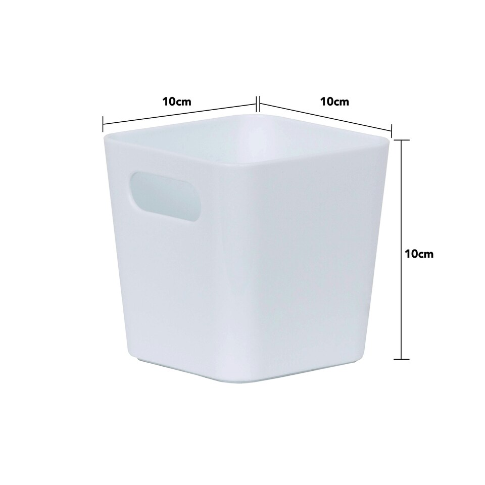 image 1 of Wham Studio 5 x 720ml Square Plastic Storage Baskets White
