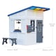 image 9 of Teamson Kids Wooden Playhouse Wendy House with Rainbow Shade, Kitchen, Flower Box & Bench, White