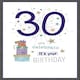 image 1 of AGE 30TH BIRTHDAY CARD GLITTER NUMBER 30 GREETING CARD