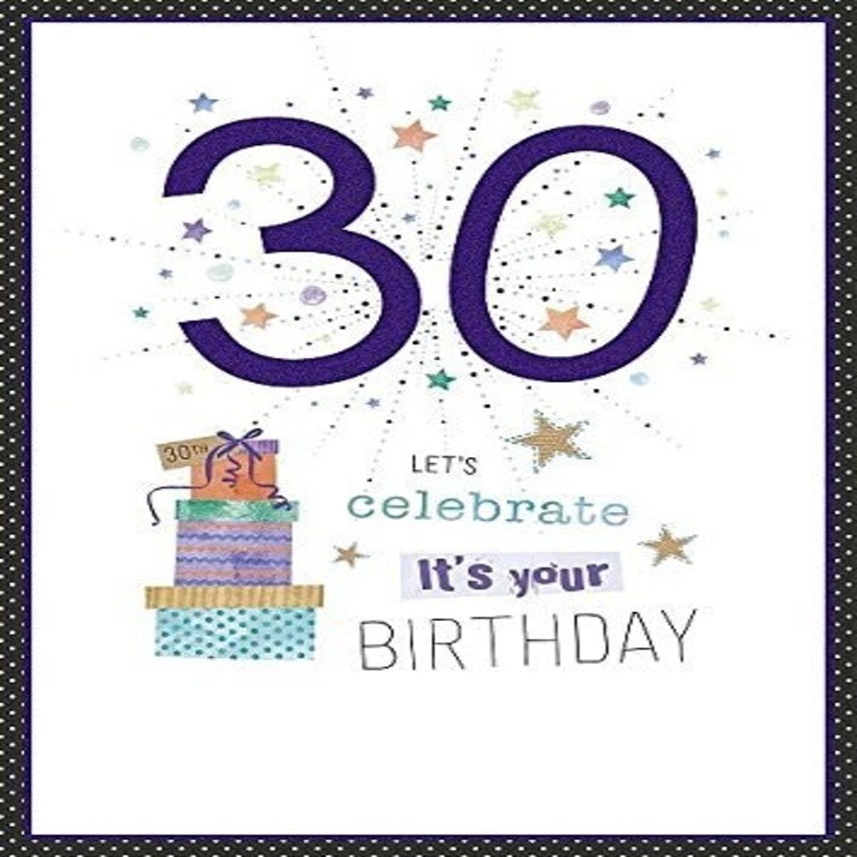 image 1 of AGE 30TH BIRTHDAY CARD GLITTER NUMBER 30 GREETING CARD