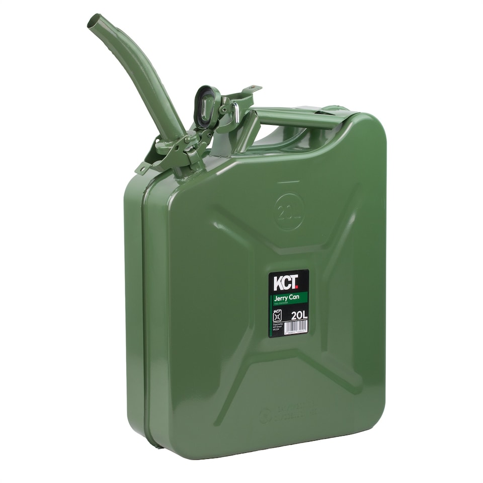 image 1 of KCT 20L Jerry Can with Pouring Spout Durable Metal Fuel Tank Petrol Diesel Gas Oil Gasoline Storage Container for Vehicle Car Motorbike