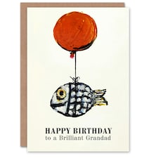 Brilliant Grandad Fun Balloon Fish Fishing Fisherman Birthday Card