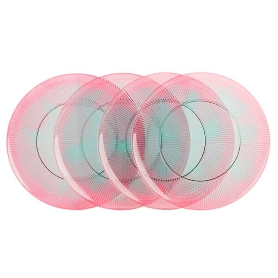 image 1 of Summerhouse by Navigate Coconut Grove Ombre Set of 4 Plates | Pink