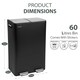 image 2 of Kitchen Rubbish Recycling Pedal Bin 60L Dual 2 Waste Compartment Black Black