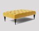 image 2 of Alyana 180cm Rectangle Ottoman Bench with Wooden Legs- Mustard Gold Plush Velvet Chesterfield Upholstered Footstool