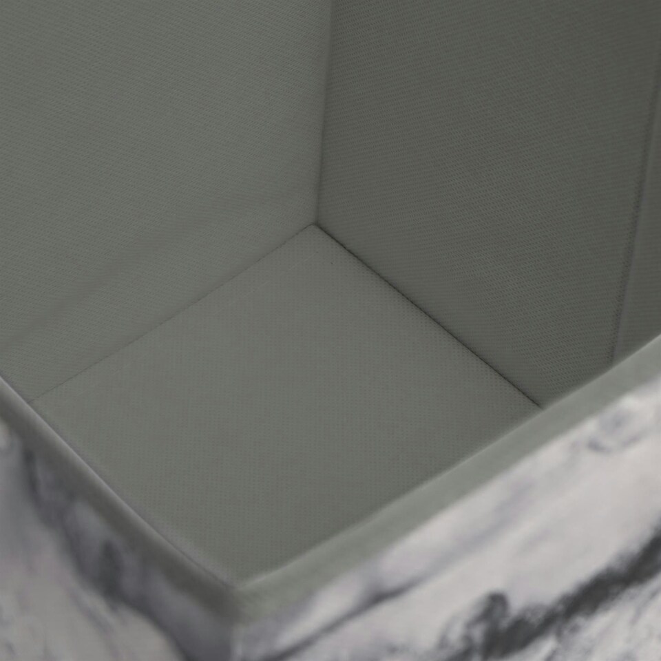 image 1 of OHS 2 Pack Folding Storage Marble Print Cubes Space Saving Home Bedroom Clothes Toy Organiser Grey