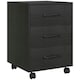 image 1 of HOMCOM File Cabinet with 3 Drawers, Under Desk Mobile Filing Cabinet Black