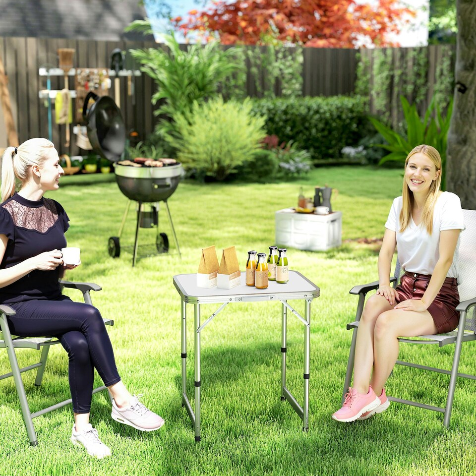 image 1 of Outsunny Garden Outdoor Camping Aluminium Table Portable Folding Picnic Table
