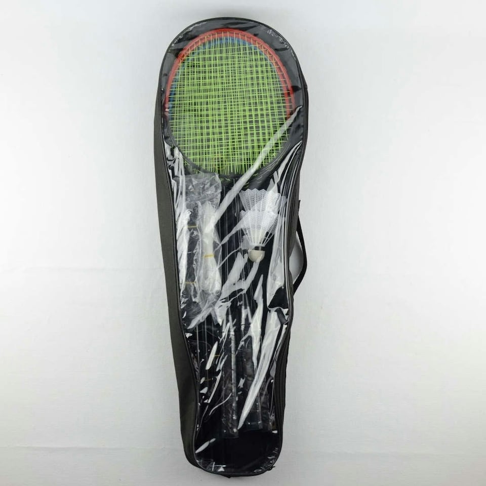 image 1 of Oypla 4 Player Garden Badminton Set w/ Racket, Net, Shuttlecocks & Carry Bag