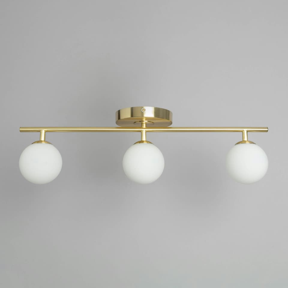 image 1 of BHS Nancy Bathroom Ceiling Spotlight Bar, Satin Brass Yellow | Brass