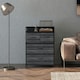 image 8 of HOMCOM Bedroom Chest of Drawers 4 Drawer Dresser w/ Shelf, Black Black