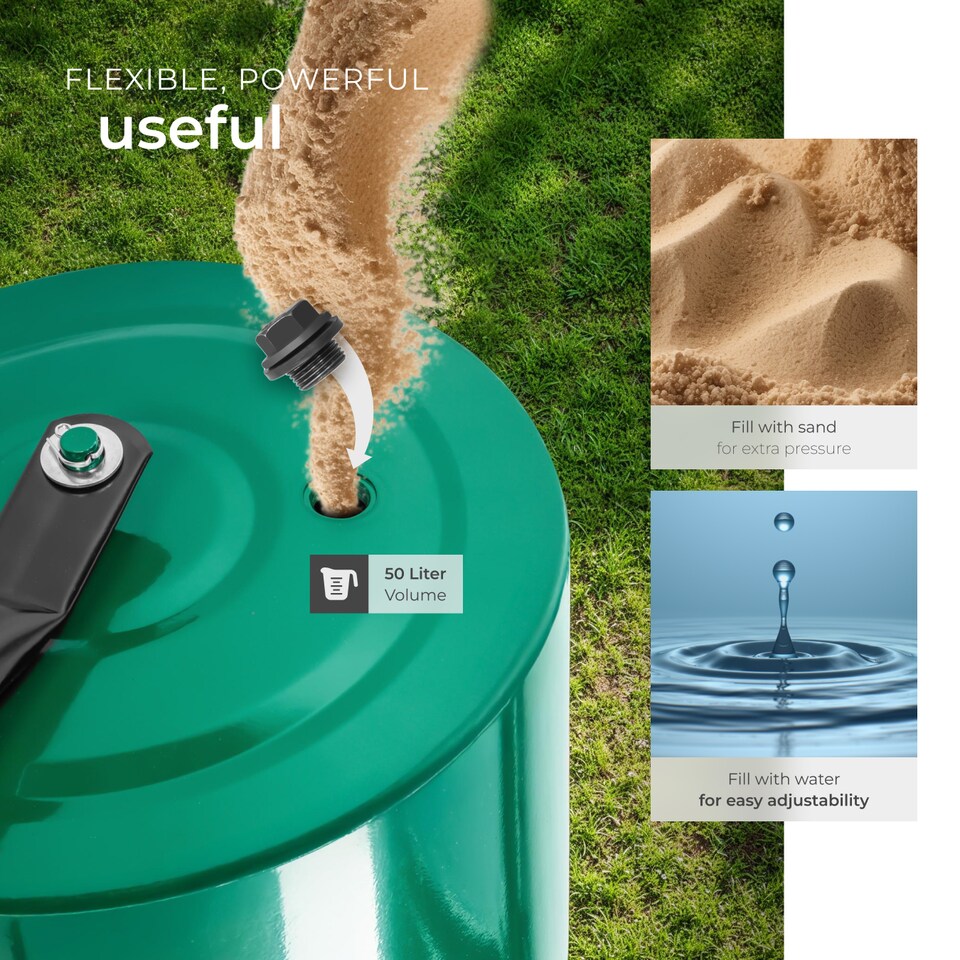 image 1 of Garden Roller - for lawn levelling, 60 cm wide, 31 cm diameter, padded handle