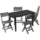 image 1 of Plastic Outdoor Rectangle Anthracite Garden Dining Table & Chair Furniture Set