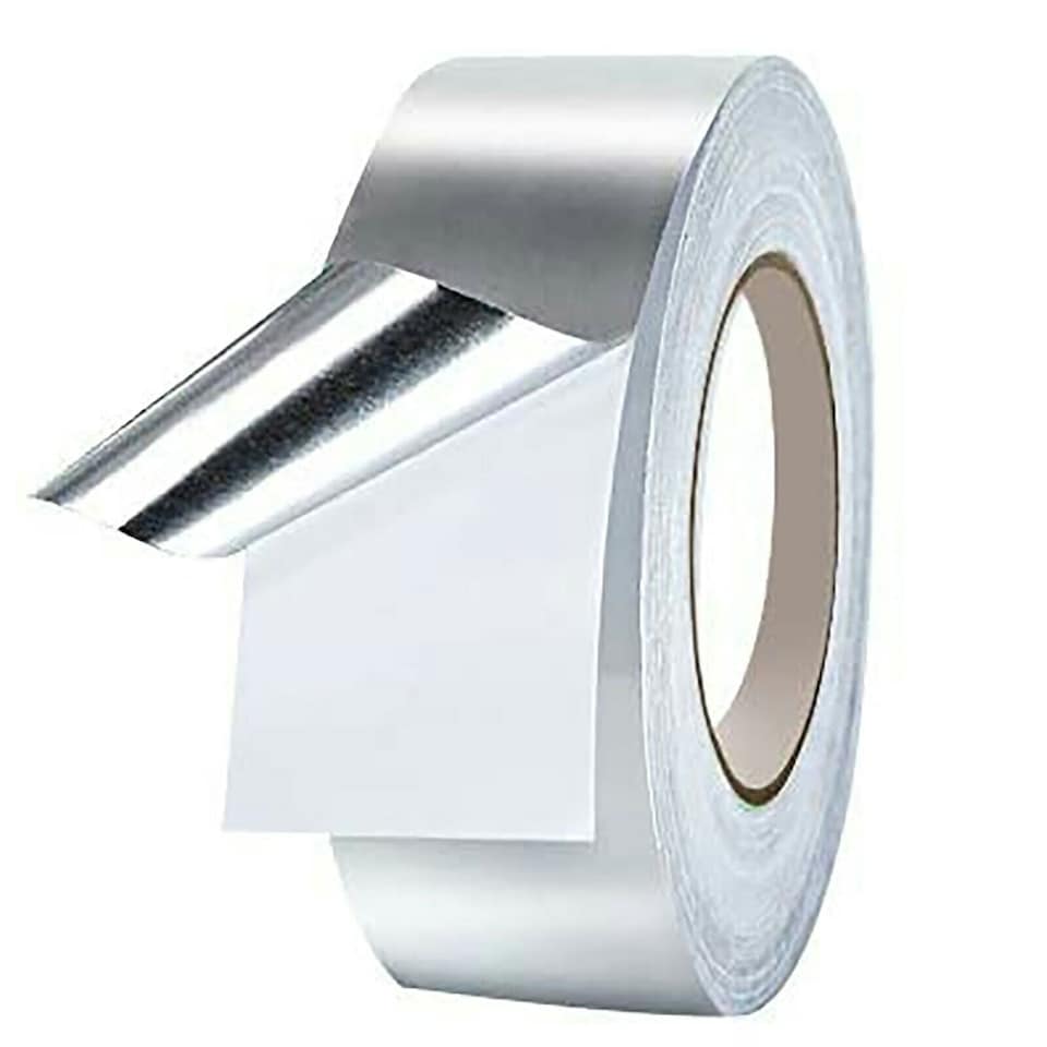 image 1 of SPARES2GO Universal Dishwasher Aluminium Foil Anti Condensation Worktop Tape (50mm x 45m)