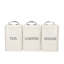 KitchenCraft Vintage Tea Coffee Sugar Canister Set Blue