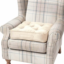 Homescapes Cream Faux Suede Armchair Booster Cushion Cream