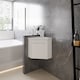 image 7 of AICA 395mm Matte White Bathroom Vanity Unit With Integrated Sink, 1 Door Soft-Close Place in the corner