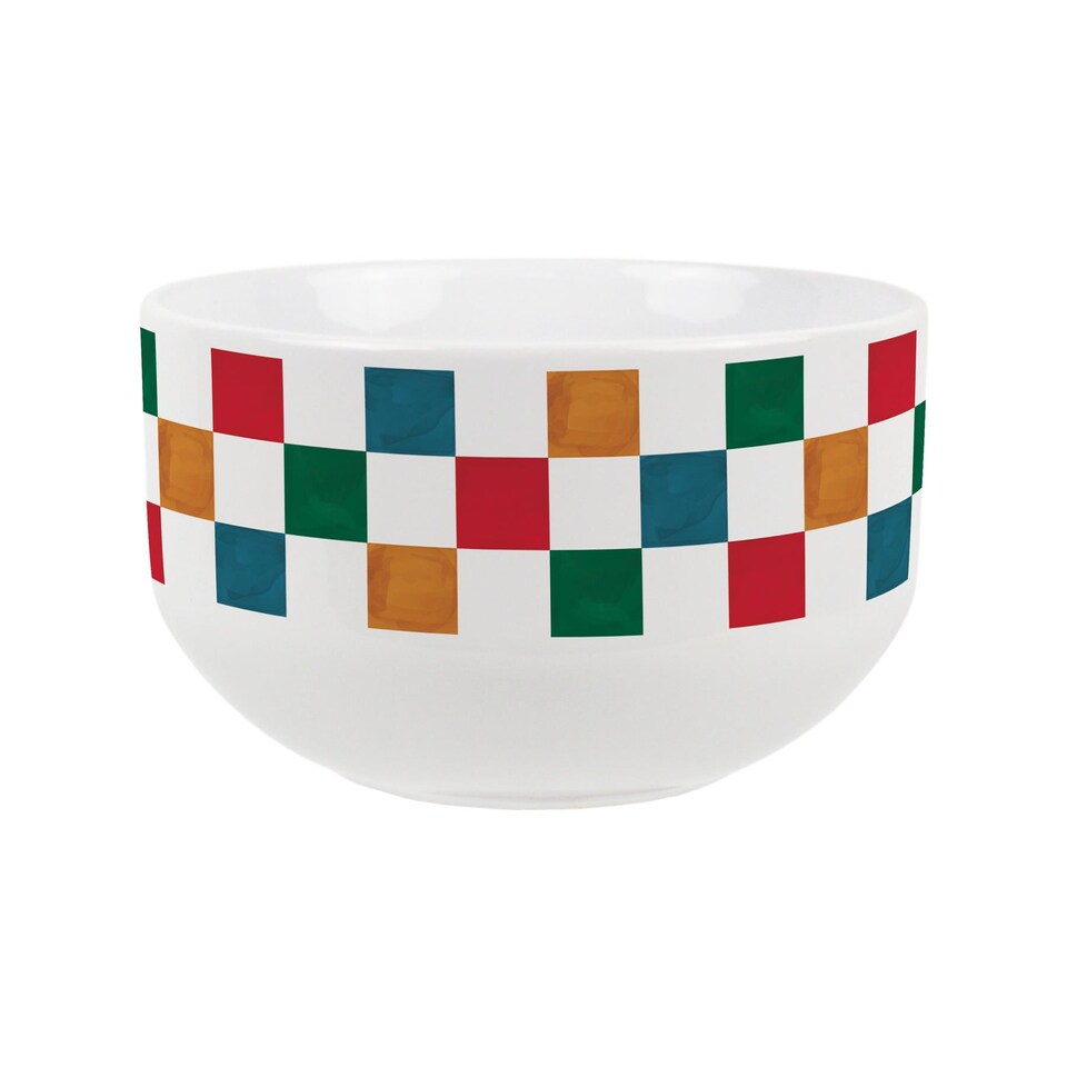 image 1 of Checkered Ceramic Bowl