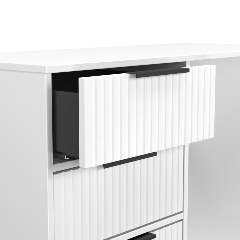 image 1 of Menai 4 Drawer Vanity in White Matt (Ready Assembled) | White | White Matt
