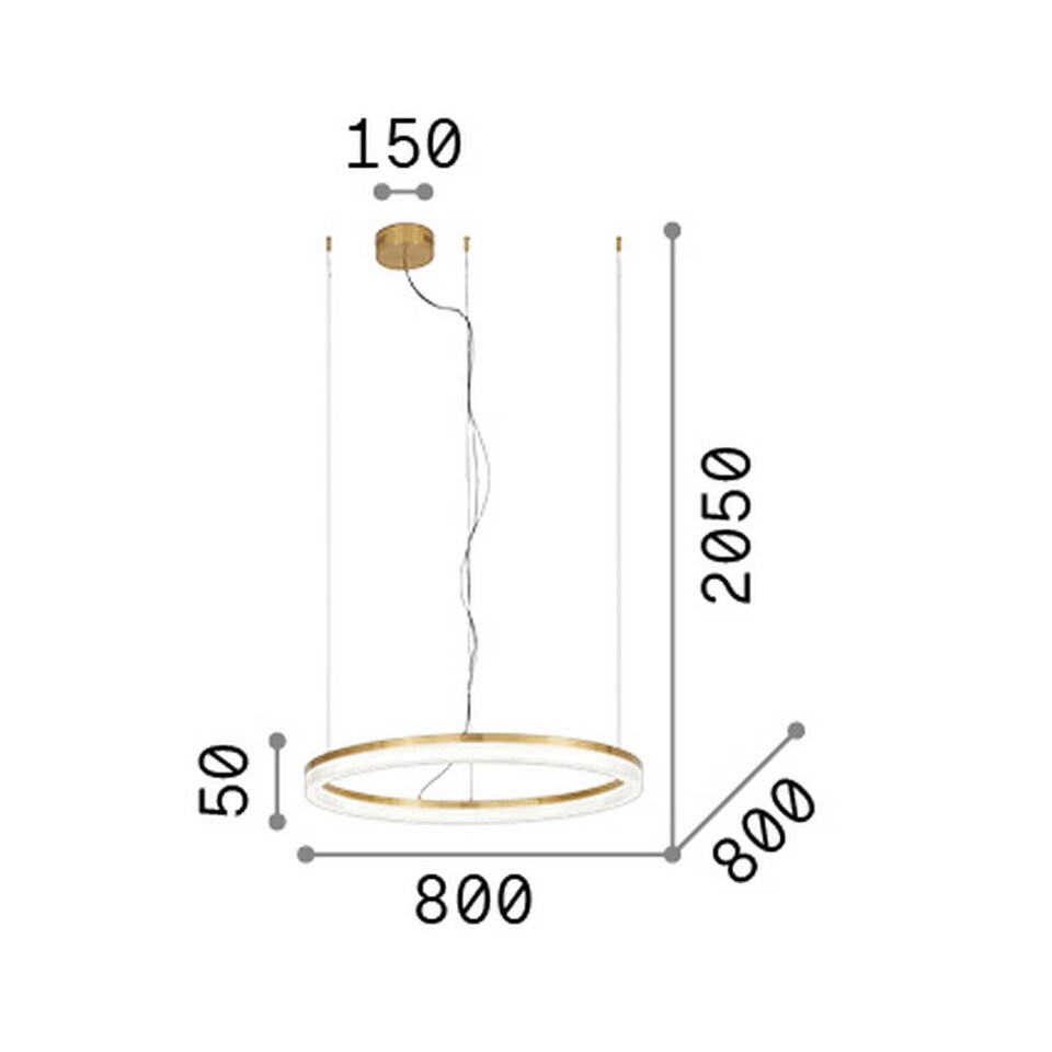 image 1 of Crown 80cm Integrated LED Pendant Ceiling Light White 4300lm 3000K