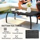 image 3 of Outsunny 90 cm Rattan Garden Coffee Table Wicker Outdoor Table Furniture | Black | Black rattan | 90 x 50 x 35 cm
