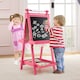 image 3 of COSTWAY Foldable Easel Kids 3-in-1 Double-sided Art Easel w/Chalkboard-Pink