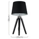 image 3 of ValueLights Modern Black Wood And Silver Chrome Tripod Table Lamp With Black Light Shade