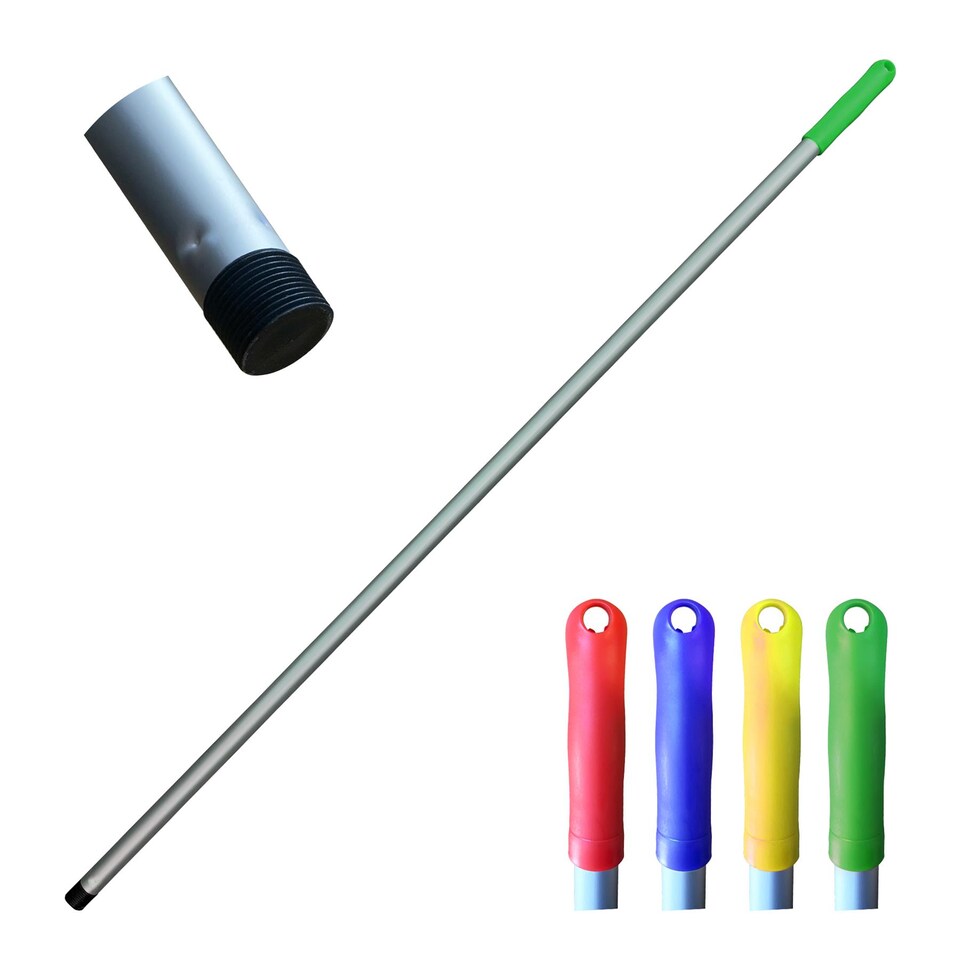 image 1 of Colour-Coded Aluminium Mop & Broom Handle 120cm Universal Screw Fit
