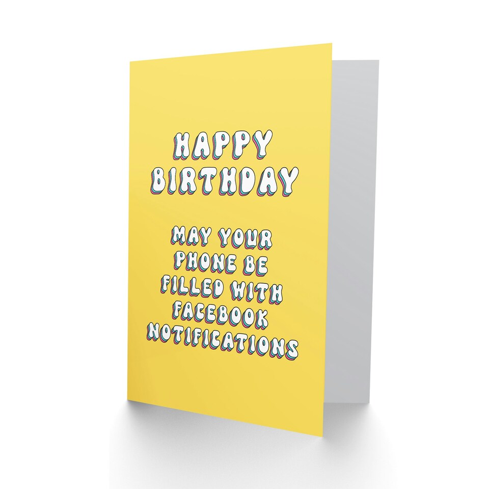 image 1 of Phone Filled Social Media Notifications Woman Her Birthday Card