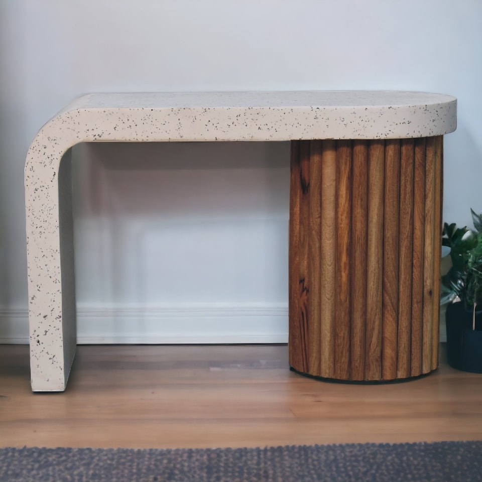 image 1 of Artisan Furniture Solid Wood Serenity Terrazzo Coffee Table