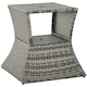 image 1 of Outsunny Rattan Wicker Tea Coffee Table w/ Umbrella Hole and Storage Space Grey
