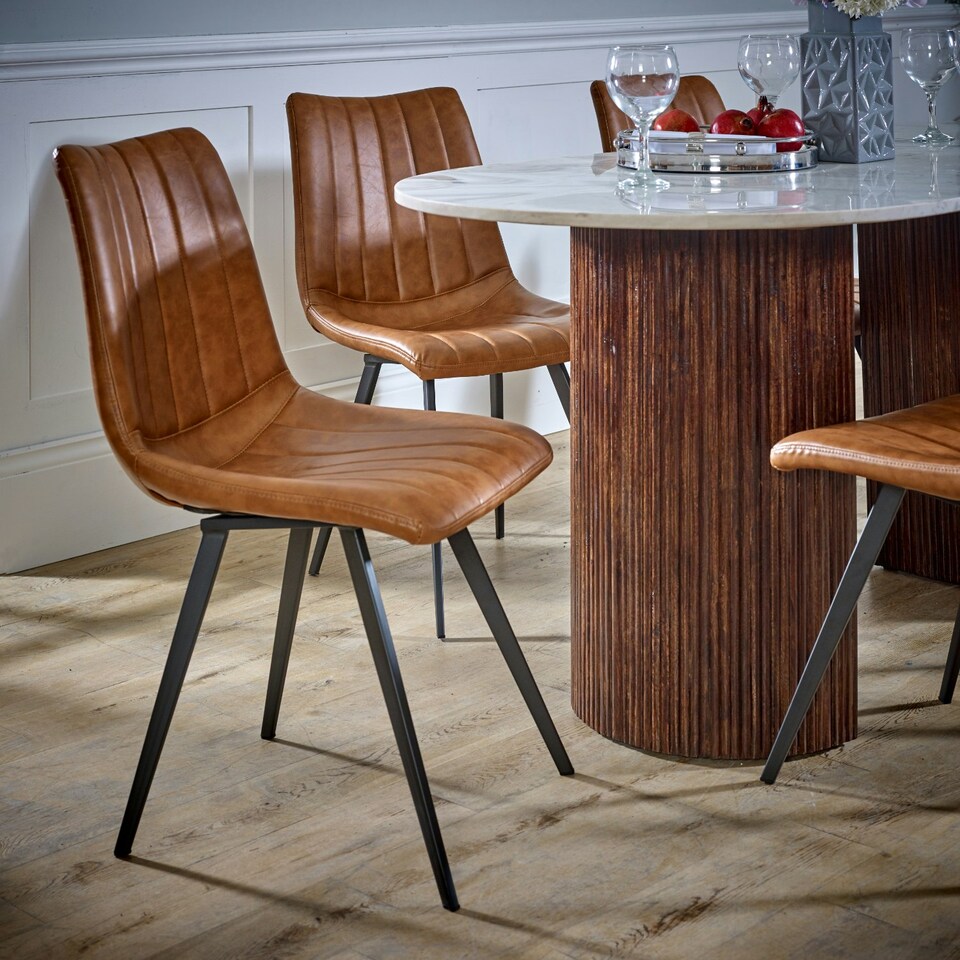 image 1 of Ruby Mango Wood Dining Table 170Cm With Marble Top